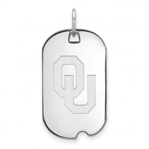 Oklahoma Sooners Sterling Silver Small Dog Tag