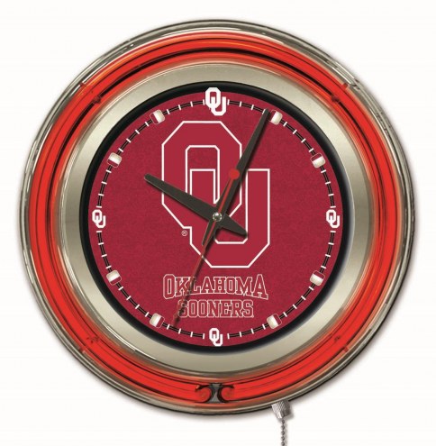 Oklahoma Sooners Neon Clock