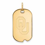 Oklahoma Sooners Sterling Silver Gold Plated Small Dog Tag