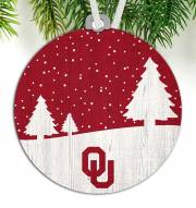Oklahoma Sooners Snow Scene Ornament