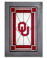 Oklahoma Sooners Stained Glass with Frame