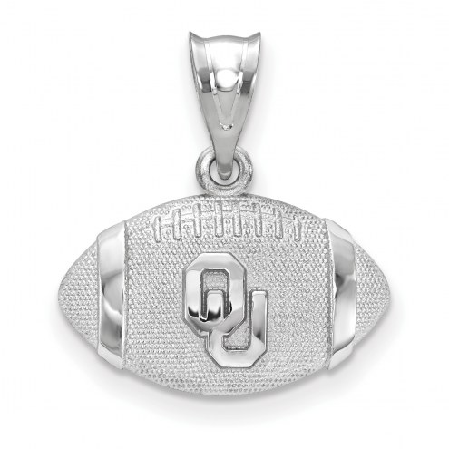 Oklahoma Sooners Sterling Silver Football with Logo Pendant