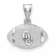 Oklahoma Sooners Sterling Silver Football with Logo Pendant