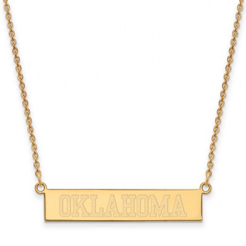 Oklahoma Sooners Sterling Silver Gold Plated Bar Necklace