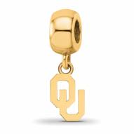 Oklahoma Sooners Sterling Silver Gold Plated Extra Small Dangle Bead