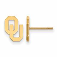 Oklahoma Sooners Sterling Silver Gold Plated Extra Small Post Earrings