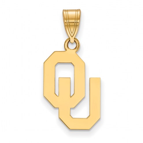 Oklahoma Sooners Sterling Silver Gold Plated Medium Pendant