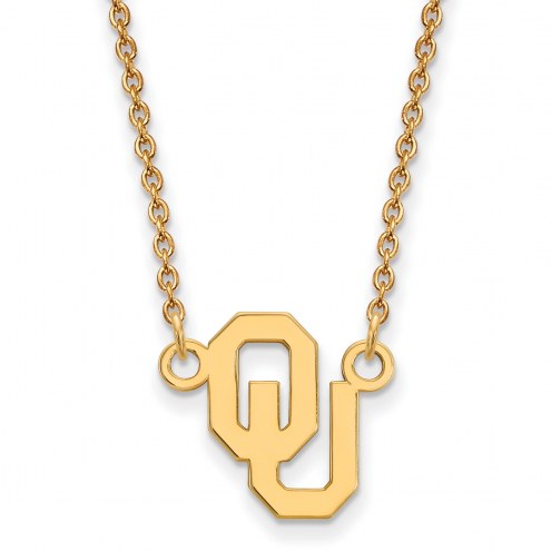 Oklahoma Sooners Sterling Silver Gold Plated Small Pendant Necklace