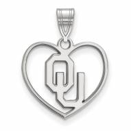 Oklahoma Sooners Sterling Silver Heart Pendant
