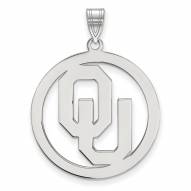 Oklahoma Sooners Sterling Silver Large Circle Pendant