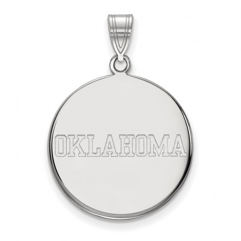 Oklahoma Sooners Sterling Silver Large Disc Pendant