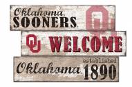 Oklahoma Sooners Welcome 3 Plank Sign