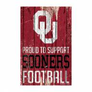 Oklahoma Sooners Proud to Support Wood Sign