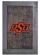 Oklahoma State Cowboys 11" x 19" City Map Framed Sign