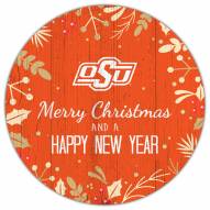 Oklahoma State Cowboys 12" Merry Christmas & Happy New Year Sign