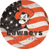 Oklahoma State Cowboys 12" Team Color Flag Circle Sign