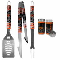 Oklahoma State Cowboys 3 Piece Tailgater BBQ Set and Salt and Pepper Shaker Set