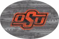 Oklahoma State Cowboys 46" Distressed Wood Oval Sign