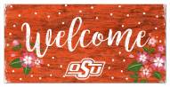 Oklahoma State Cowboys 6" x 12" Floral Welcome Sign