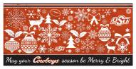 Oklahoma State Cowboys 6" x 12" Merry & Bright Sign