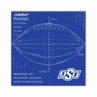 Oklahoma State Cowboys Ball Blueprint 10" x 10" Sign