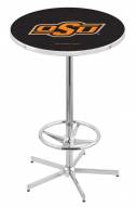 Oklahoma State Cowboys Chrome Bar Table with Foot Ring