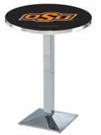 Oklahoma State Cowboys Chrome Bar Table with Square Base