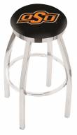 Oklahoma State Cowboys Chrome Swivel Bar Stool with Accent Ring