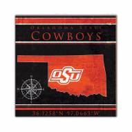 Oklahoma State Cowboys Coordinates 10" x 10" Sign