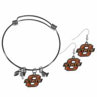 Oklahoma State Cowboys Dangle Earrings & Charm Bangle Bracelet Set