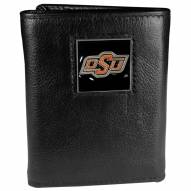 Oklahoma State Cowboys Deluxe Leather Tri-fold Wallet in Gift Box