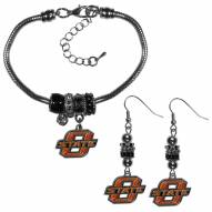 Oklahoma State Cowboys Euro Bead Earrings & Bracelet Set