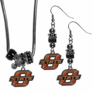 Oklahoma State Cowboys Euro Bead Earrings & Necklace Set