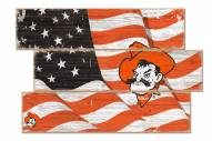 Oklahoma State Cowboys Flag 3 Plank Sign
