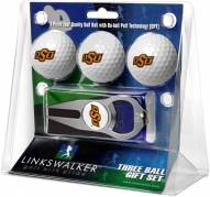 Oklahoma State Cowboys Golf Ball Gift Pack with Hat Trick Divot Tool