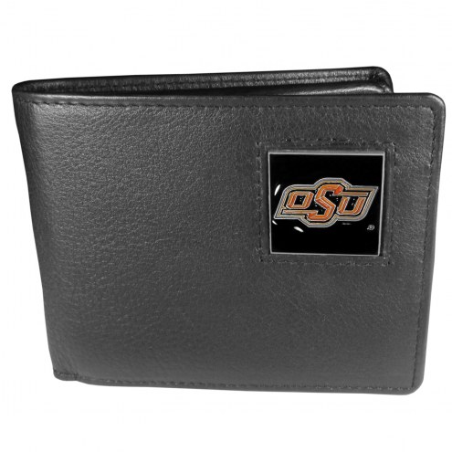 Oklahoma State Cowboys Leather Bi-fold Wallet in Gift Box