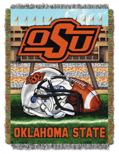 Oklahoma State Cowboys NCAA Woven Tapestry Throw / Blanket