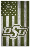 Oklahoma State Cowboys OHT Military Green Flag 11" x 19" Sign