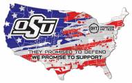 Oklahoma State Cowboys OHT USA Shape Cutout Sign
