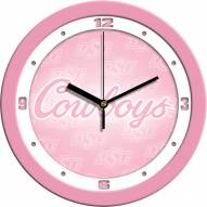 Oklahoma State Cowboys Pink Wall Clock