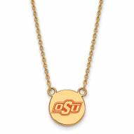 Oklahoma State Cowboys Sterling Silver Gold Plated Small Pendant Necklace