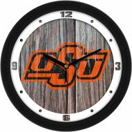Oklahoma State Cowboys Weathered Wood Wall Clock
