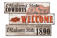 Oklahoma State Cowboys Welcome 3 Plank Sign