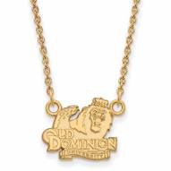 Old Dominion Monarchs Sterling Silver Gold Plated Small Pendant Necklace