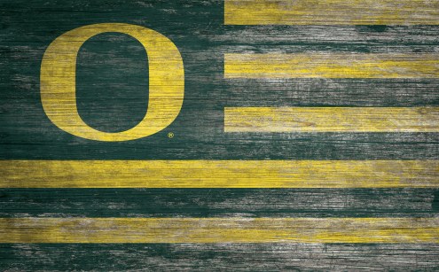 Oregon Ducks 11&quot; x 19&quot; Distressed Flag Sign