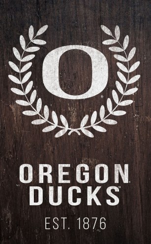 Oregon Ducks 11&quot; x 19&quot; Laurel Wreath Sign