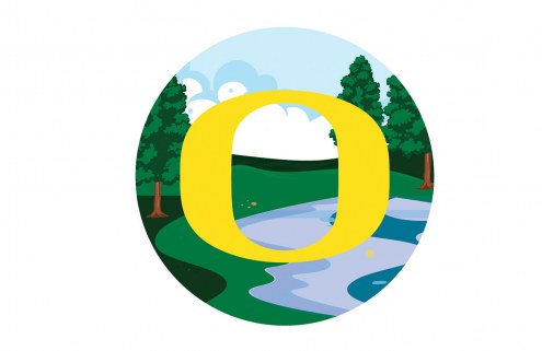 Oregon Ducks 12&quot; Landscape Circle Sign