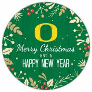 Oregon Ducks 12" Merry Christmas & Happy New Year Sign