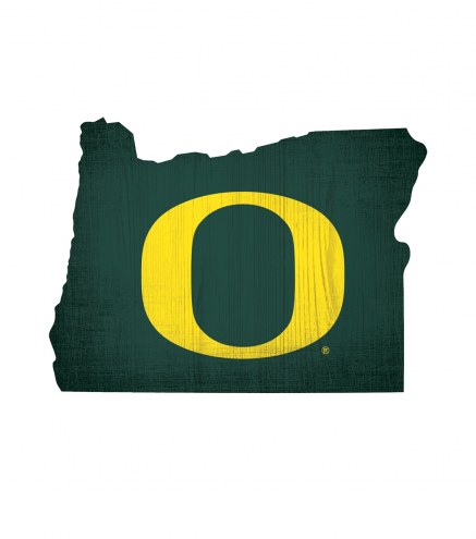 Oregon Ducks 12&quot; Team Color Logo State Sign