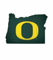 Oregon Ducks 12" Team Color Logo State Sign